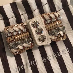 Hendri Bendel silver, gold, and white bracelet